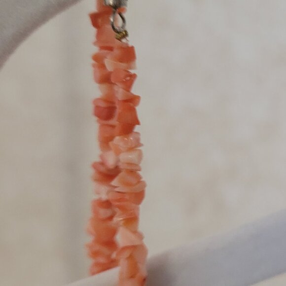 Coral Necklace Orange Choker Vintage - Picture 9 of 12